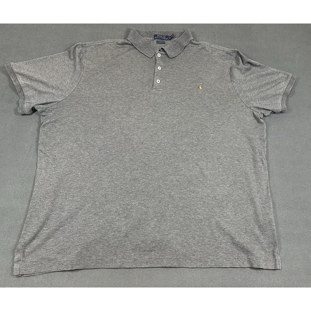 Polo Ralph Lauren Polo Shirt Mens XL Classic Fit Grey 100% Cotton Flesh Pony